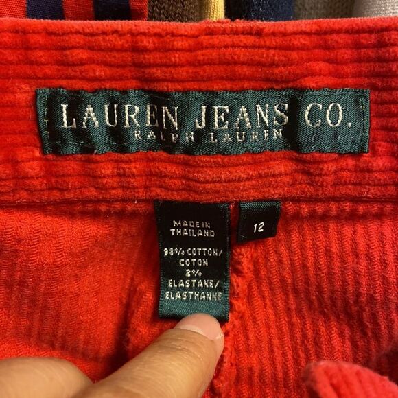 Lauren  Ralph Lauren corduroy red pants size 12 - Picture 7 of 12